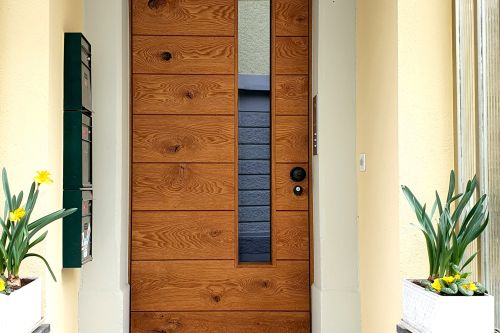 Eichen-Haustür mit Glaseinsatz